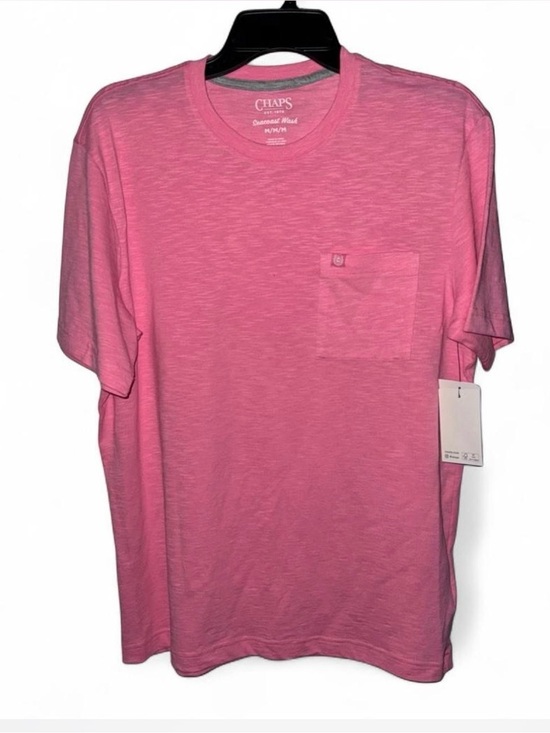 Chaps Other - Chaps Men's Medium Pink Pocket T-Shirt NWT Seacoast Wash Slub Jersey Short Slv